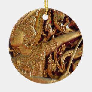 Thai Buddhist Temple Detail Keramisch Ornament