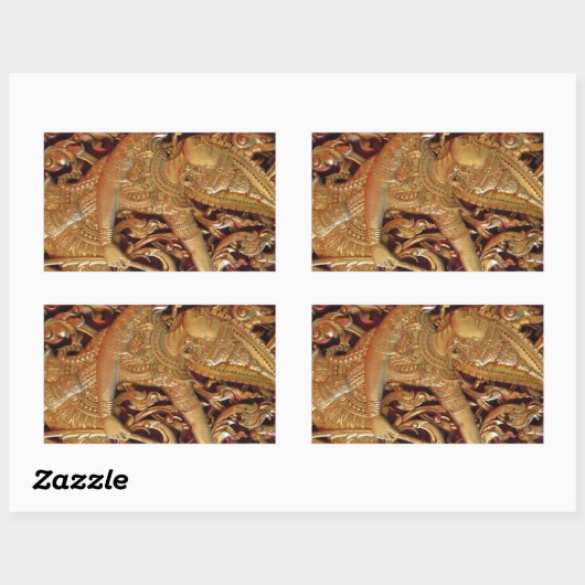 Thai Buddhist Temple Detail Rechthoekige Sticker (Vel)