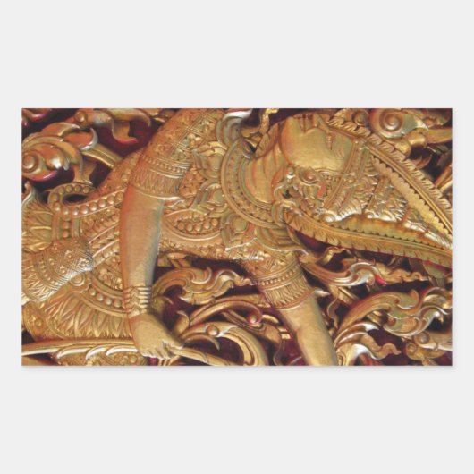 Thai Buddhist Temple Detail Rechthoekige Sticker (Voorkant)