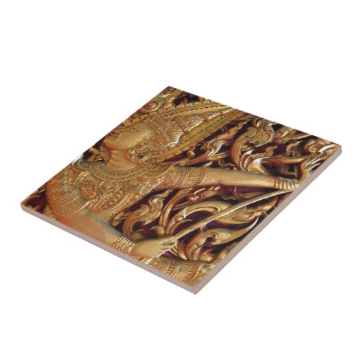 Thai Buddhist Temple Detail Tegeltje (Zijkant)