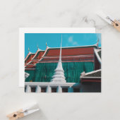 Thai Buddhist Temple Wat Arun Bangkok Flat Card Kaart (Voorkant / Achterkant in situ)