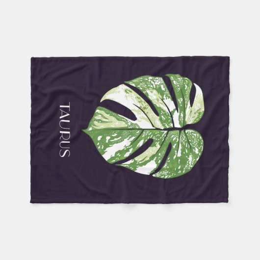 Thai Constellation Monstera Taurus Fleece Deken (Voorkant (Horizontaal))