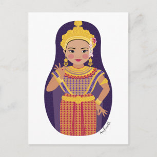 Thai Dancer Matryoshka Briefkaart