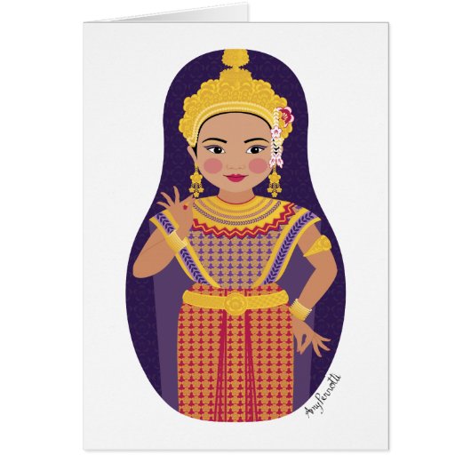 Thai Dancer Matryoshka Kaart (Voorkant)