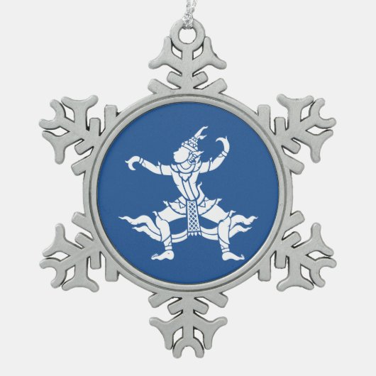 Thai Dancer ⚠ Thailand Sign ⚠ Tin Sneeuwvlok Ornament (Voorkant)