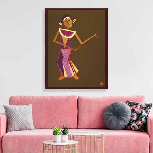 Thai danser - dame canvas afdruk (Insitu (Woonkamer))