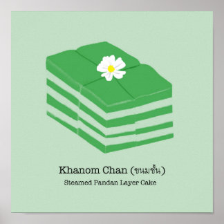 Thai Dessert/Snack Khanom Chan - Pastel Green Poster