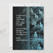 Thai Dinner Theme Party Invitation Blue Kaart (Achterkant)