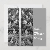 Thai Dinner Theme Party Invitation Silver Kaart (Voorkant)