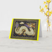 Thai Dragon Tapestry Blank Wenskaart Kaart (Gele Bloem)