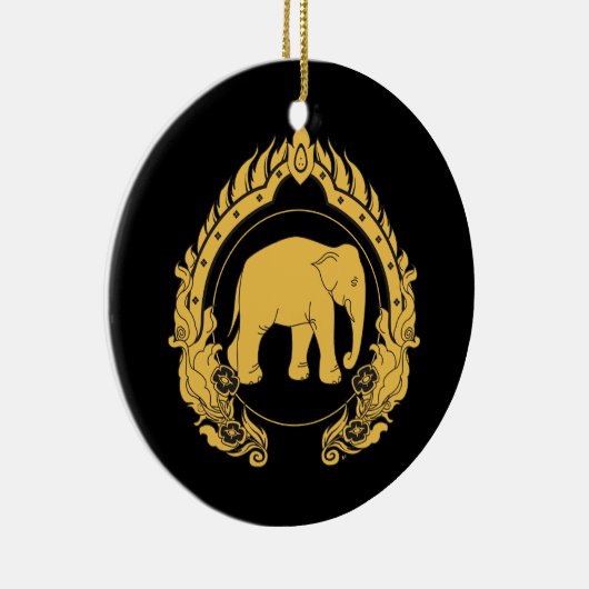 Thai Elephant Keramisch Ornament (Rechts)