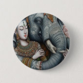Thai Elephant Pin Ronde Button 5,7 Cm (Voorkant)