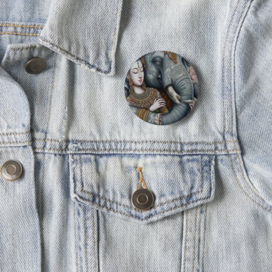 Thai Elephant Pin Ronde Button 5,7 Cm (In situ)