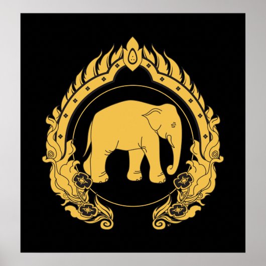 Thai Elephant Poster (Voorkant)