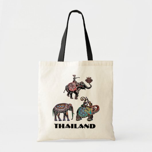 Thai Elephants Thailand Travel Souvenir Tote Bag (Voorkant)
