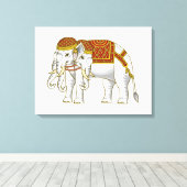 Thai Erawan White Elephant Canvas Afdruk (Insitu (Houten vloer))