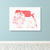 Thai Erawan White Elephant Canvas Afdruk (Insitu (Houten vloer))