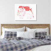 Thai Erawan White Elephant Canvas Afdruk (Insitu (Slaapkamer))