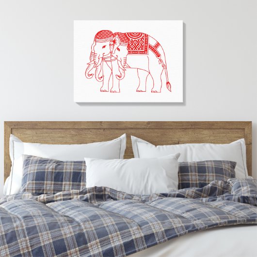 Thai Erawan White Elephant Canvas Afdruk (Insitu (Slaapkamer))