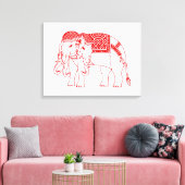 Thai Erawan White Elephant Canvas Afdruk (Insitu (Woonkamer))