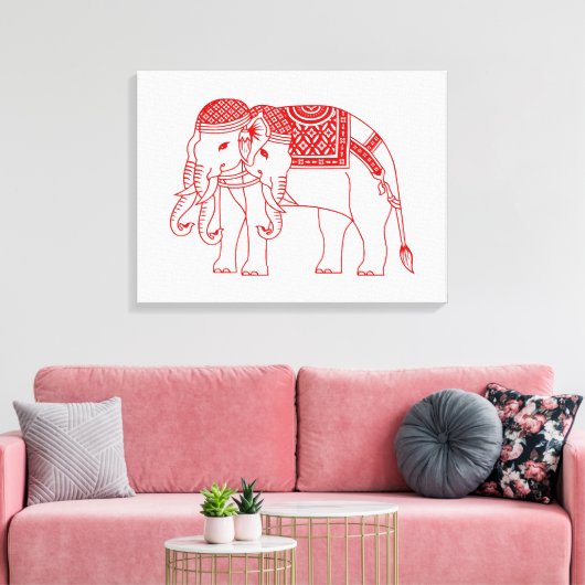 Thai Erawan White Elephant Canvas Afdruk (Insitu (Woonkamer))