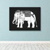 Thai Erawan White Elephant Canvas Afdruk (Insitu (Houten vloer))