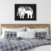 Thai Erawan White Elephant Canvas Afdruk (Insitu (Slaapkamer))