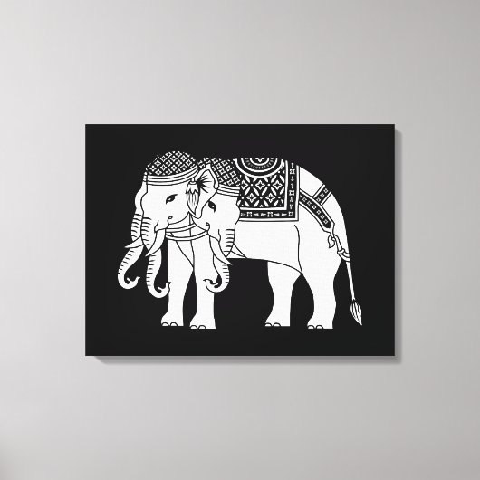 Thai Erawan White Elephant Canvas Afdruk (Voorkant)