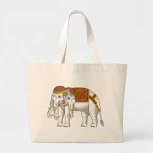 Thai Erawan White Elephant Grote Tote Bag