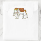 Thai Erawan White Elephant Ovale Sticker (Tas)