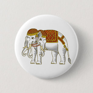 Thai Erawan White Elephant Ronde Button 5,7 Cm