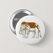 Thai Erawan White Elephant Ronde Button 5,7 Cm (Voorkant /achterkant)