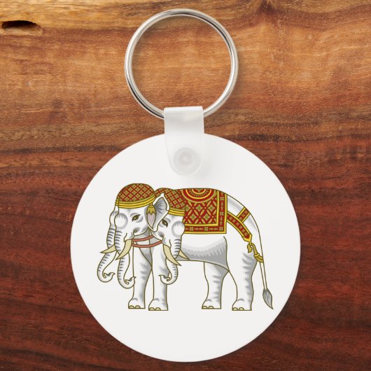 Thai Erawan White Elephant Sleutelhanger (Voorkant)