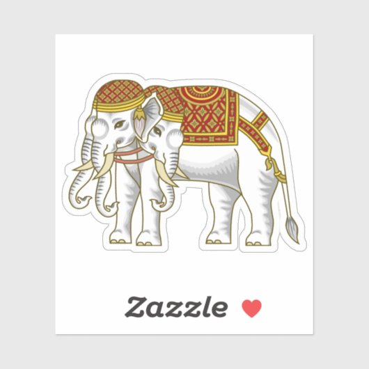 Thai Erawan White Elephant Sticker (Vel)
