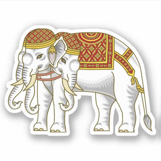 Thai Erawan White Elephant Sticker (Voorkant)