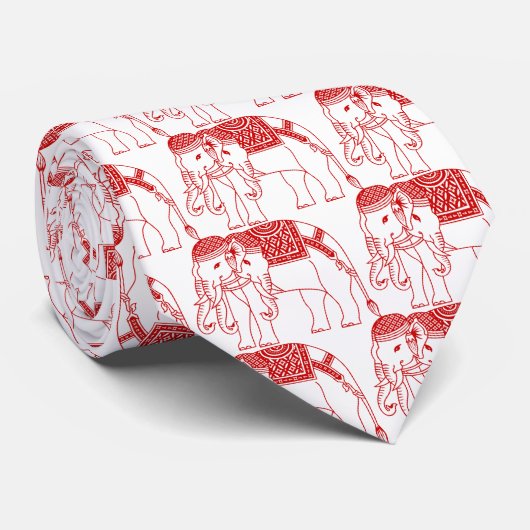 Thai Erawan White Elephant Stropdas (Opgerold)