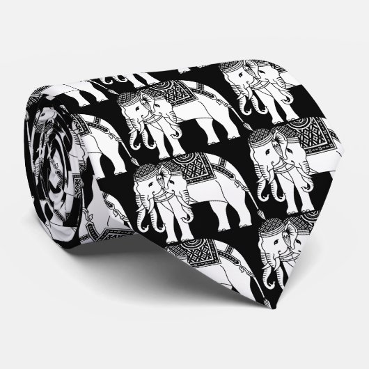 Thai Erawan White Elephant Stropdas (Opgerold)