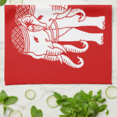 Thai Erawan White Elephant Theedoek (Gevouwen)