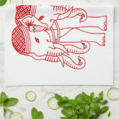 Thai Erawan White Elephant Theedoek (Gevouwen)