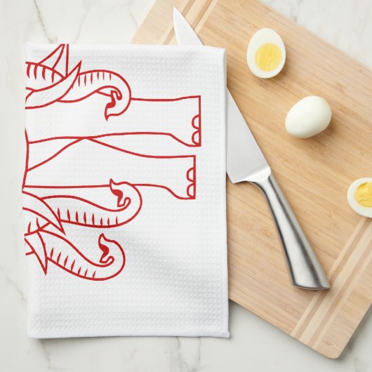 Thai Erawan White Elephant Theedoek (Quarter Fold)