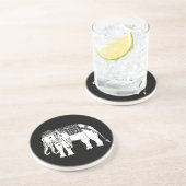 Thai Erawan White Elephant Zandsteen Onderzetter (Zijkant)