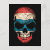 Thai Flag Skull op Black Briefkaart (Voorkant)