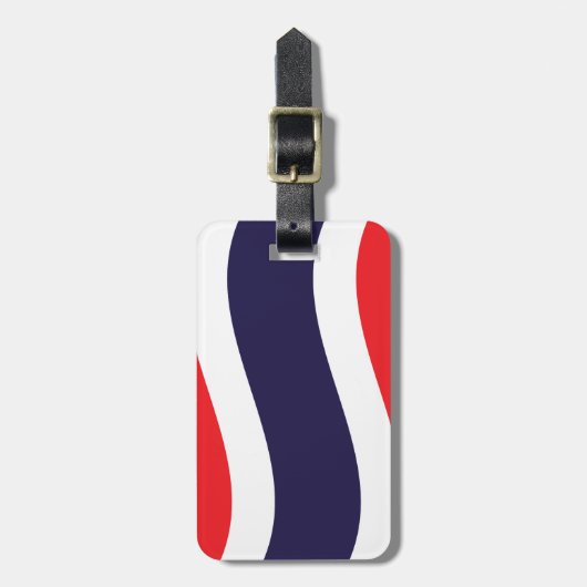 Thai Flag Wave Bagagelabel (Voorkant verticaal)
