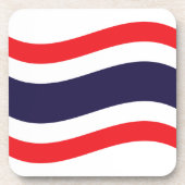 Thai Flag Wave Bier Onderzetter (Voorkant)