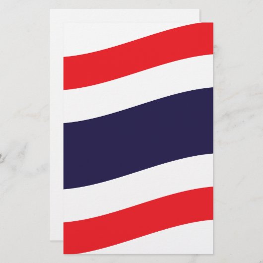 Thai Flag Wave Briefpapier (Voorkant / Achterkant)