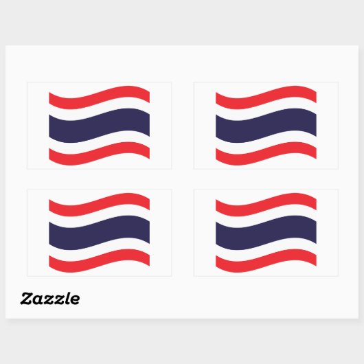 Thai Flag Wave Rechthoekige Sticker (Vel)