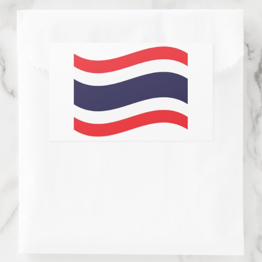 Thai Flag Wave Rechthoekige Sticker (Tas)