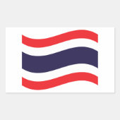 Thai Flag Wave Rechthoekige Sticker (Voorkant)