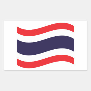 Thai Flag Wave Rechthoekige Sticker