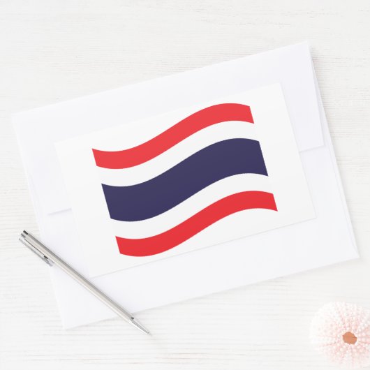 Thai Flag Wave Rechthoekige Sticker (Envelop)